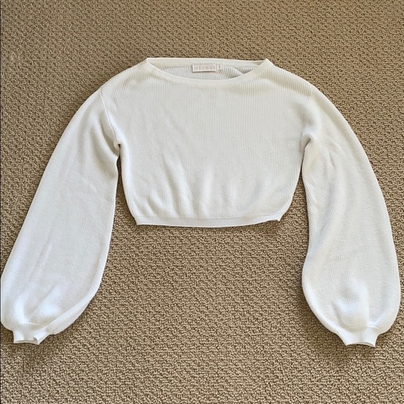 Meshki Crystal Cropped Knitted Sweater - Picture 2 of 4